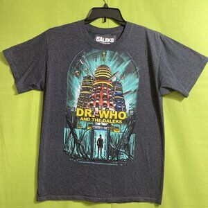 Dr Who And The Daleks Graphic Men's‎ Adults Short Sleeve Gray T-Shirt Sz M